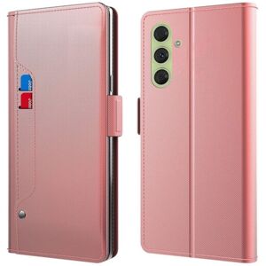 SKALO Samsung S24 Kortholder Mirror Flip Cover - Rosa guld Pink gold