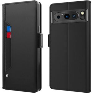 SKALO Google Pixel 8 Kortholder Mirror Flip Cover - Sort Black