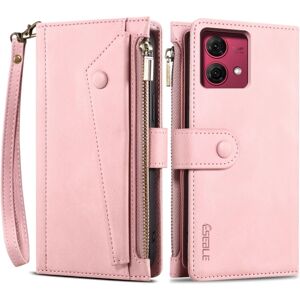 SKALO Motorola Moto G84 5G ESEBLE Big Wallet Pungetui - Rosa gul Pink gold