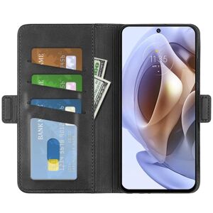 SKALO Moto G31 / G41 Premium Wallet Case - Sort Black