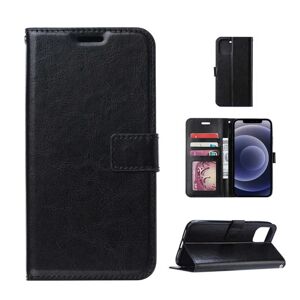 Megabilligt iPhone 13 Mini Wallet Case Black Læder Læder Taske sort