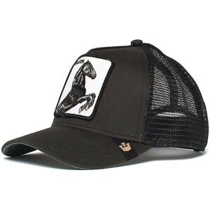 Farm Animal Trucker Baseball Hat Mesh Style Mænd Kvinder Hip Hop Bros Justerbar Baseball Hat - Perfet Stallion Black