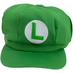 Super Mario Bros Hat Luigi Letter trykt Cosplay Newsboy-kasket Baseball-kasketter til voksne Waluigi Wario Odyssey-kasket Green