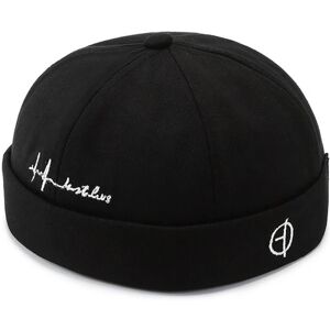 Bomuld Docker Cap Beanie Hatte SORT BLACK