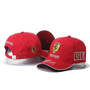 YIXI Højkvalitets F1 racerbil baseballkasket bomuld broderet snapback til Ferrari logo Unisex kreativ gave golf motorcykel hat-FARVE: 1