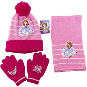 3-8 år Børn Piger Frosne Elsa Anna Minnie Printet Vinterstrikket Beanie Hat Tørklæde Handsker Sæt C