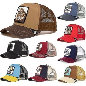 BATTERY Animal Trucker Mesh Hat Goorin Bros Snapback Cap Herr Lone Wolf Sort zdq