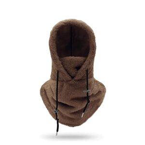 Sherpa Hood Ski Mask Vinter Balaclava Koldt Vejr Vindtæt Justerbar Varm Hætte Cover Hat Cap Tørklæde Dark Brown