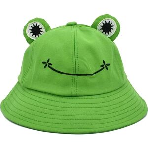 Adult Frog Bucket Hat Kvinder Bomuld Sol Hat Foldbar Bomuld Fisherman Hat til Børn Kvinder