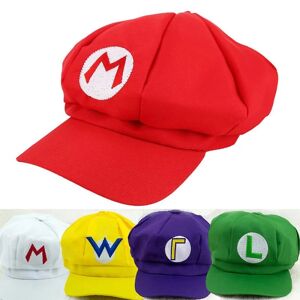 Anime Super Hat Kasket Luigi Bros Letter Trykt Cosplay Tegneserie Baseball Kostume Til Voksen Hatte Waluigi Wario Odyssey Cappy 3d Hat Army Green M