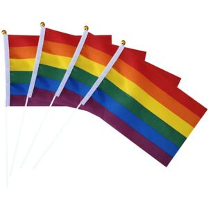 50 Pack Rainbow Pride flag Lille Mini Flag Håndholdt Flag Stick