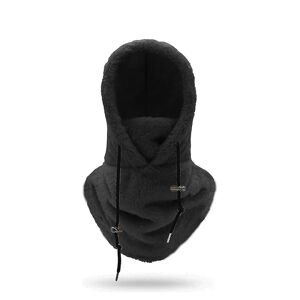 Sherpa Hood Ski Mask Vinter Balaclava Koldt Vejr Vindtæt Justerbar Varm Hætte Cover Hat Cap Tørklæde Black