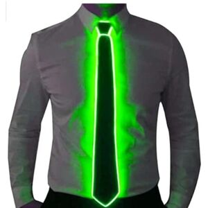 OCEAN (Grøn)LED Light Up Neck Tie Glow Light Up Slips Neon Led Slips LED