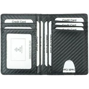 Rfid Blocking Wallet Casual Simple Wallet Multi Card Wallet Organizer til Mænd Business (Sort) Sort Black 11.5X8X1CM