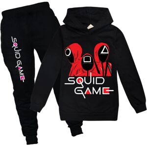 Squid Game Træningsdragt Børne Sport Casual Hættetrøje + Bukser k Black 130cm