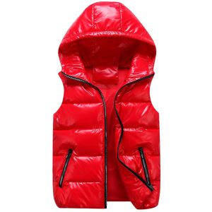 Sliktaa Unisex skinnende vandtæt ærmeløs jakke Letvægts puffervest Red 2XL