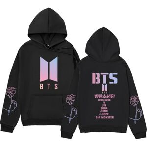 Bts unisex hættetrøje Casual hættetrøje Cosplay Jacket Top Black XXXL