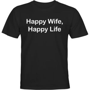 Happy Wife Happy Life - T-SHIRT - MÆND Svart - L