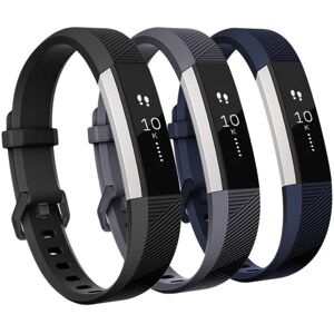 INF Fitbit Alta/Alta HR armbånd silikone 3-pak (S) Sort/Grå/Blå