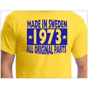 Highstreet Gul T-shirt Lavet i Sverige 1973 Alle originale dele XL