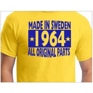 Highstreet Gul T-shirt Lavet i Sverige 1964 Alle originale dele XL