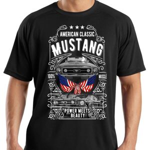 Highstreet Bil T-shirt Mustang sort vintage stil L