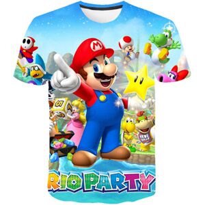 Tecknad Super Mario T-shirt Barn 3D- printet T-shirt Toppar C 110CM