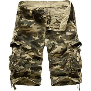 BATTERY Herrshorts Multi Pocket Cargo Byxor Lös Casual Khaki L zdq