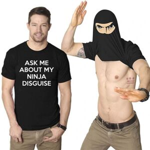 Mænd gave - Spørg mig om min ninja forklædning T-shirt kortærmet Z X black XL