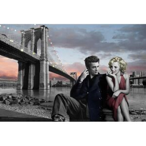 ART Marilyn Monroe og James Dean Multicolor