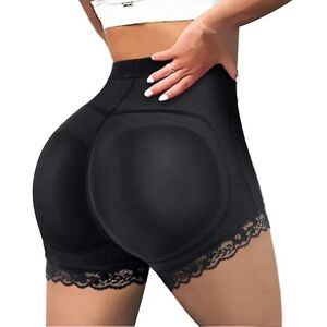 Kvinder Body Shaper Polstret Butt Lifter Trusse Butt Hip Enhancer Fake Bum Shapwear Shorts Push Up Shorts Black M