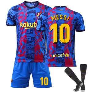 Barcelona hjemme- og udetrøje nummer 10 Messi-trøjesæt XS(160-165cm)