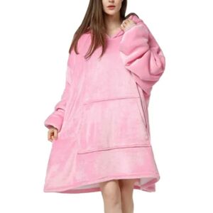 Megabilligt Hoodie -tæppe - Stor størrelse hætte sweater tæppe Snuggie pink pink one size