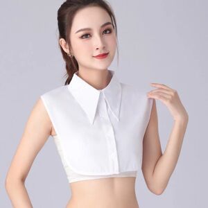 Kvinder piger falsk krave Aftagelig sweater skjorte All-Match spids hvid Stilfuld og alsidig New (large pointed collar) White