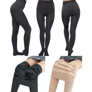 Forede vinterleggings med sokker - Dame - Holder dig varm Black