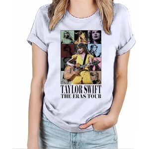 Taylor Swift The Eras Tour Trykt T-shirt Kortærmede Bluse Skjorter Tee Musik Koncertoverdele Til Ungdom Voksne Kvinder Mænd Fans Swiftie White S