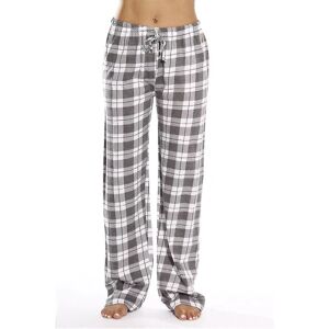 Kvinders pyjamasbukser med lommer, blød flannel plaid pyjamasbukser til kvinder CNMR gray M