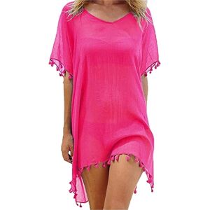 FLOWER LOST Dame strandkjole sommerkjole bikini cover up sommer badetøj lang skjorte tunika strand poncho frynsede sexet chiffon strandbluse kvinder