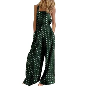 Sexy Dance Dame jumpsuit bomuld linned brede ben playsuit rompers overalls 13#,L