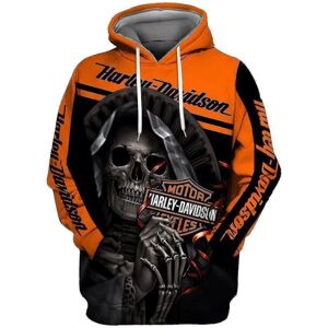 Ny 3d Skull Harley-davidson Hættetrøje Sweatshirt Hættetrøje XL