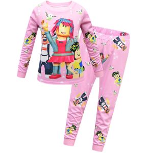 Drenge Piger Roblox T-shirt Toppe Bukser Pyjamas Sleepsuit Børnegave Pink 150cm