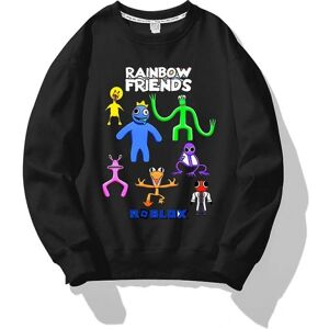 Roblox Rainbow Friends Pullover Varm sweater Rainbow Friends Tøj med tryk Børnetrøje Sort Komfortabel 120cm