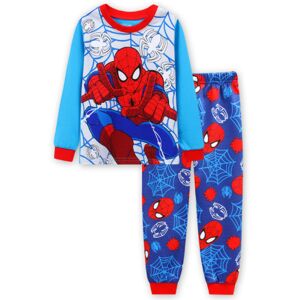 2stk Kids Spiderman Pyjamas Outfits Nattøj T-shirt bukser Sæt Roman 110cm