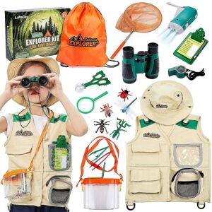 Kids Explorer Kit med Vest Hat Bug Catcher Kit Baggård udendørs eventyrsæt til drenge og piger 3-8 år gammel