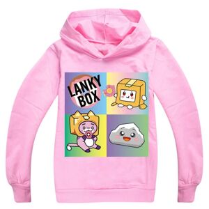 LANKYBOX Kids 3D Print hættetrøje sweatshirts med lomme Pink 150cm