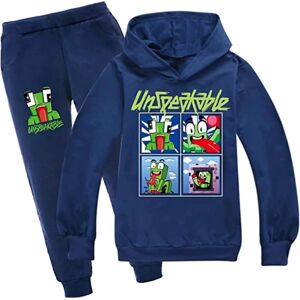 2 stk IMPOSSIBLE Kids Hættetrøje Sweatshirt Bukser Træningsdragt Outfit dark blue 130cm