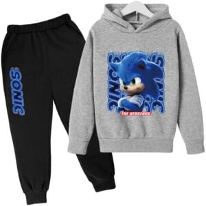 Børn Teenagere Sonic The Hedgehog Hoodie Pullover træningsdragt grey 5-6 years old/120cm