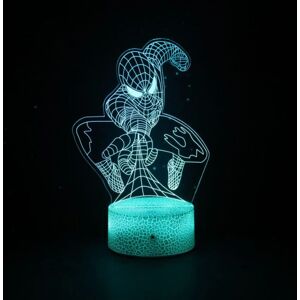 3D Superhero Night Light Spiderman Boy Toy Night Light til jul eller fødselsdagsfest for børn Piger og drenge (Spiderman)