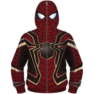 4-13 år Børn Spider-man Hættetrøjer Hættejakke med lynlås Jakke Toppe Outwear Gaver CMK Dark Red Spiderman 8-11 Years