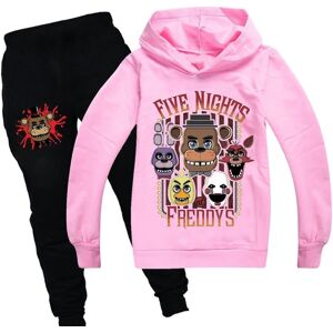 Børn Five Nights At Freddy's Tracksuit Sæt Langærmede Hættetrøjer Hættetrøje Top Bukser Fnaf Casual Outfits Activewear Gave Pink 11-12 Years